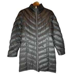 CALVIN KLEIN Premium Down Packable Quilted Hooded Full Zip Puffer Jacket S